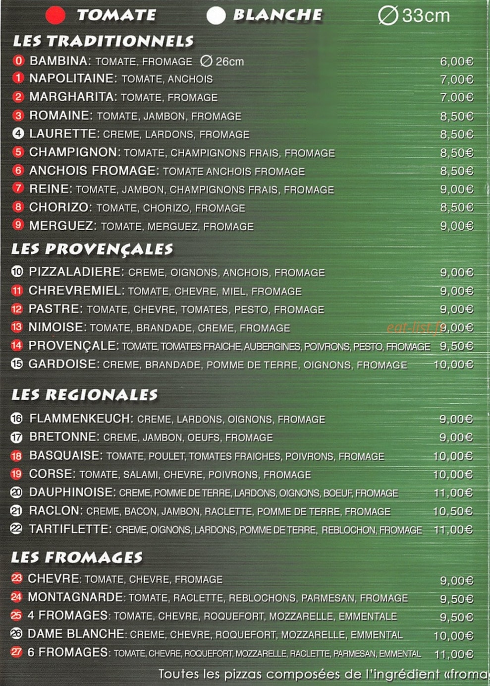 Nova pizza — carte page 2