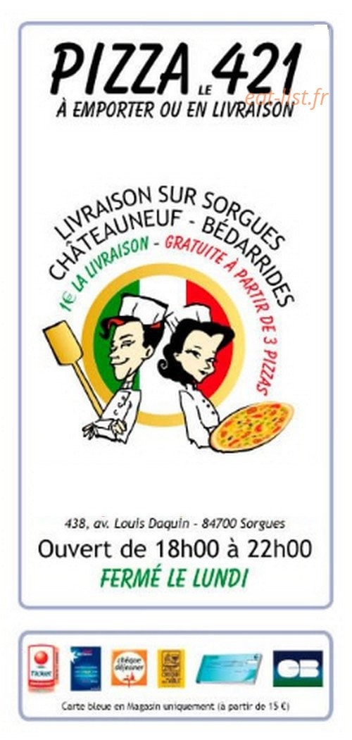 Pizza le 421 — carte page 1