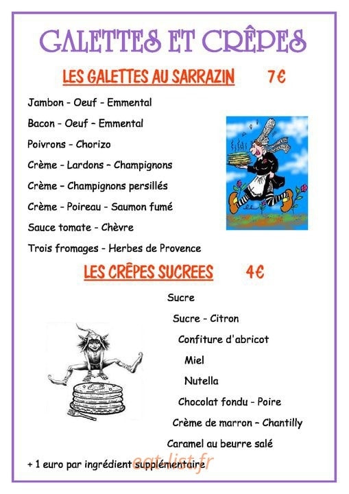 Bar de la Fontaine — carte page 1