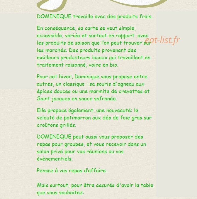 Chez dominique — carte page 1