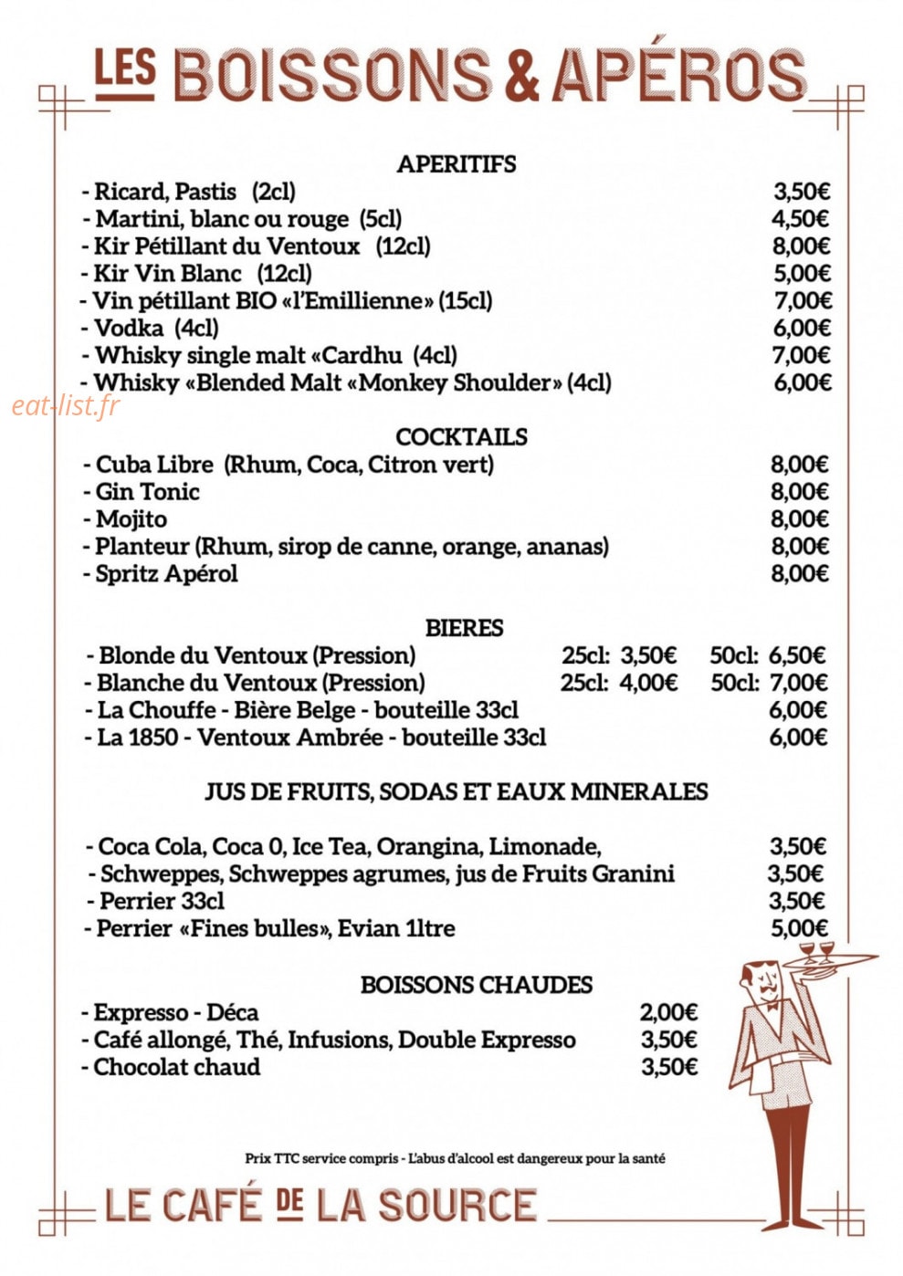 Le café de la source — carte page 4