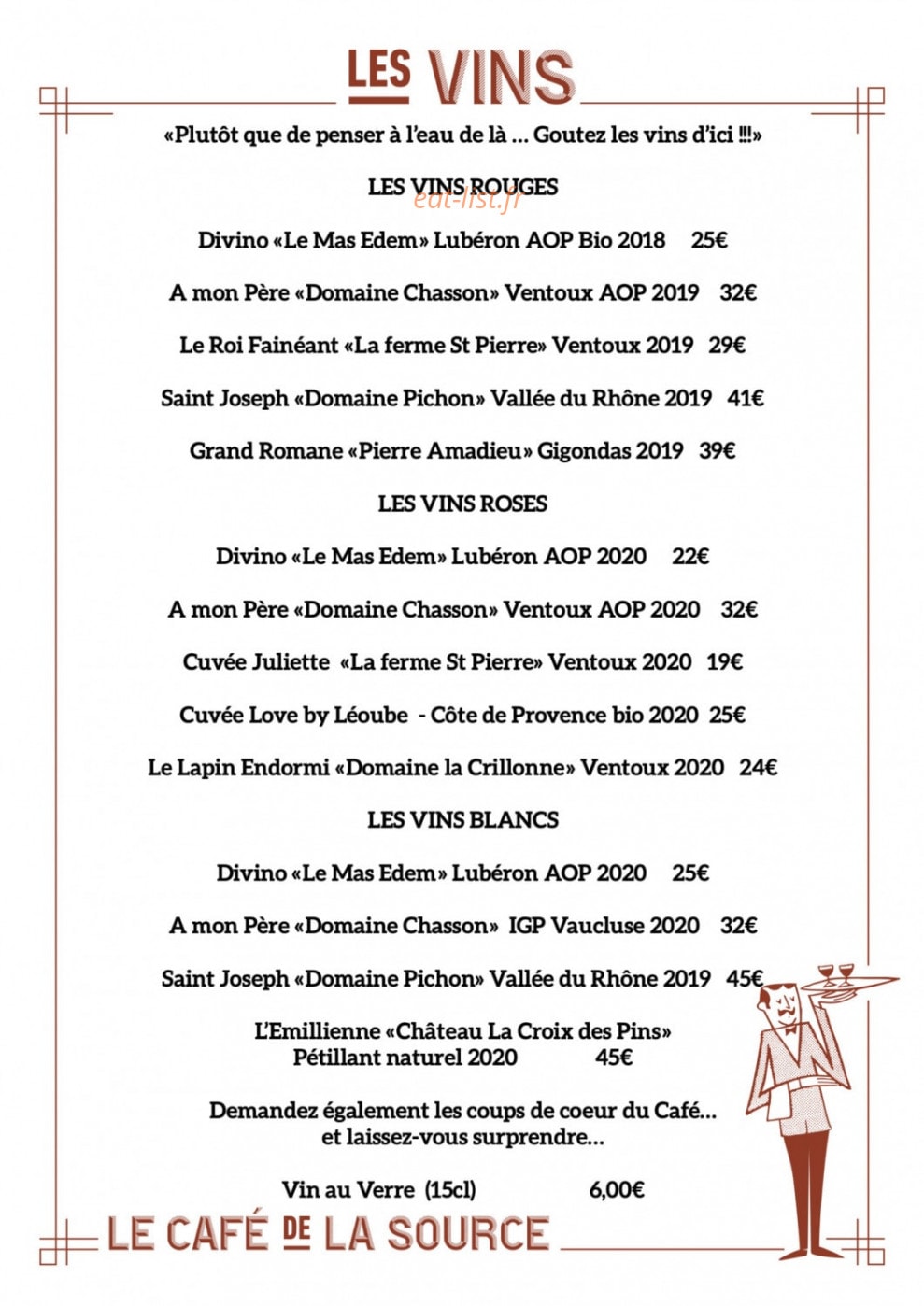 Le café de la source — carte page 3