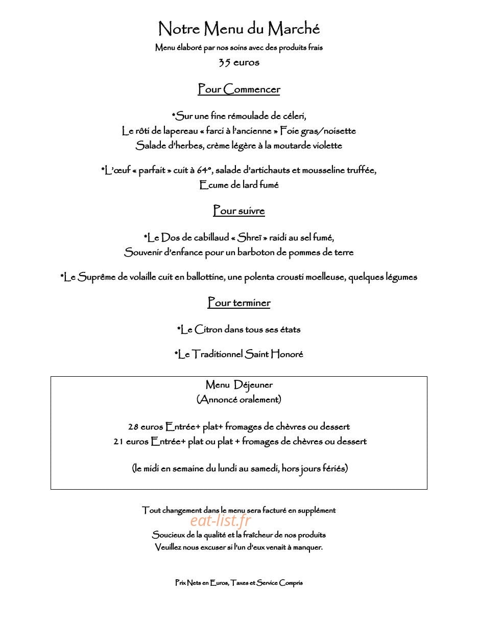 Café Fleurs — carte page 1