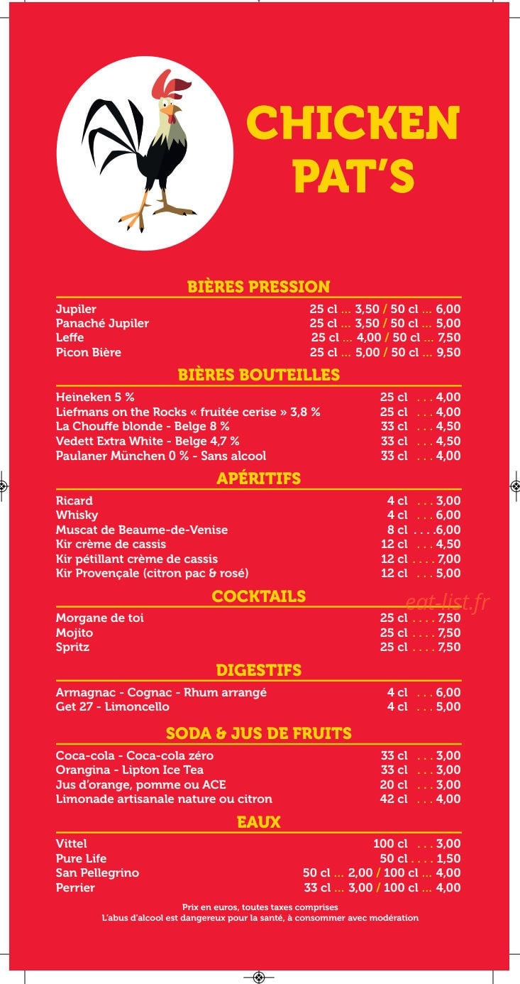Chicken Pat's — carte page 7