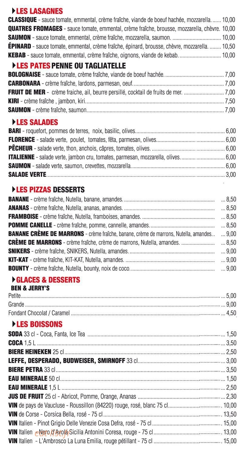 Côté Pizza — carte page 5