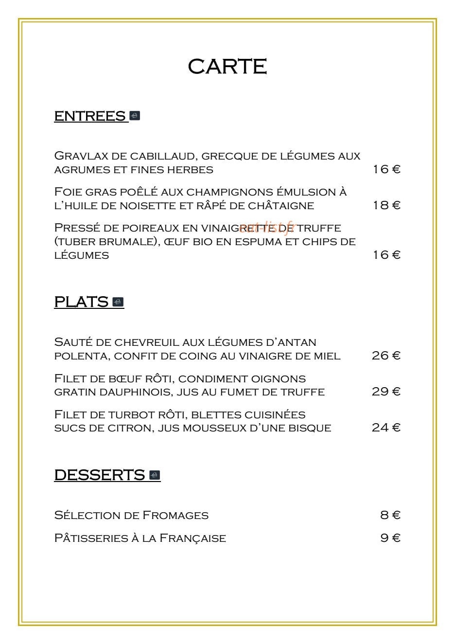 Grand Hôtel Henri — carte page 1