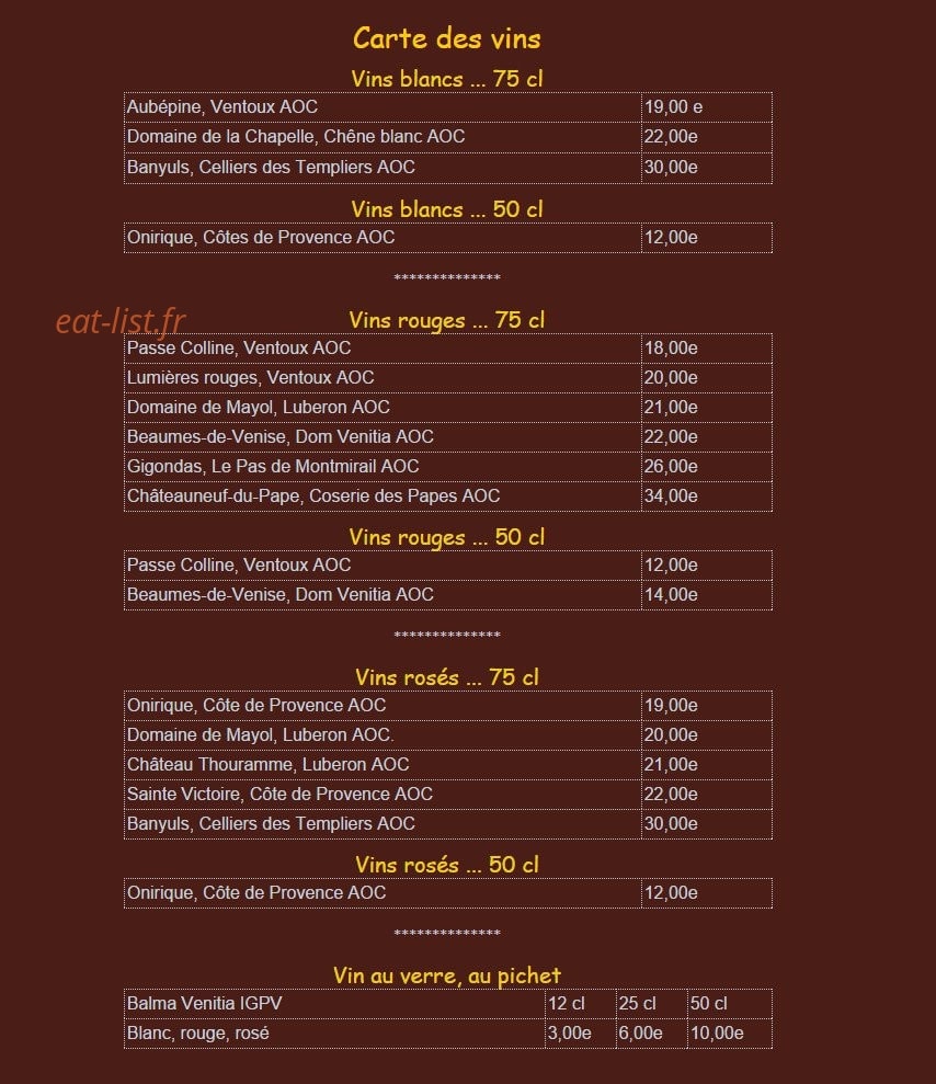 L'alambic — carte page 7