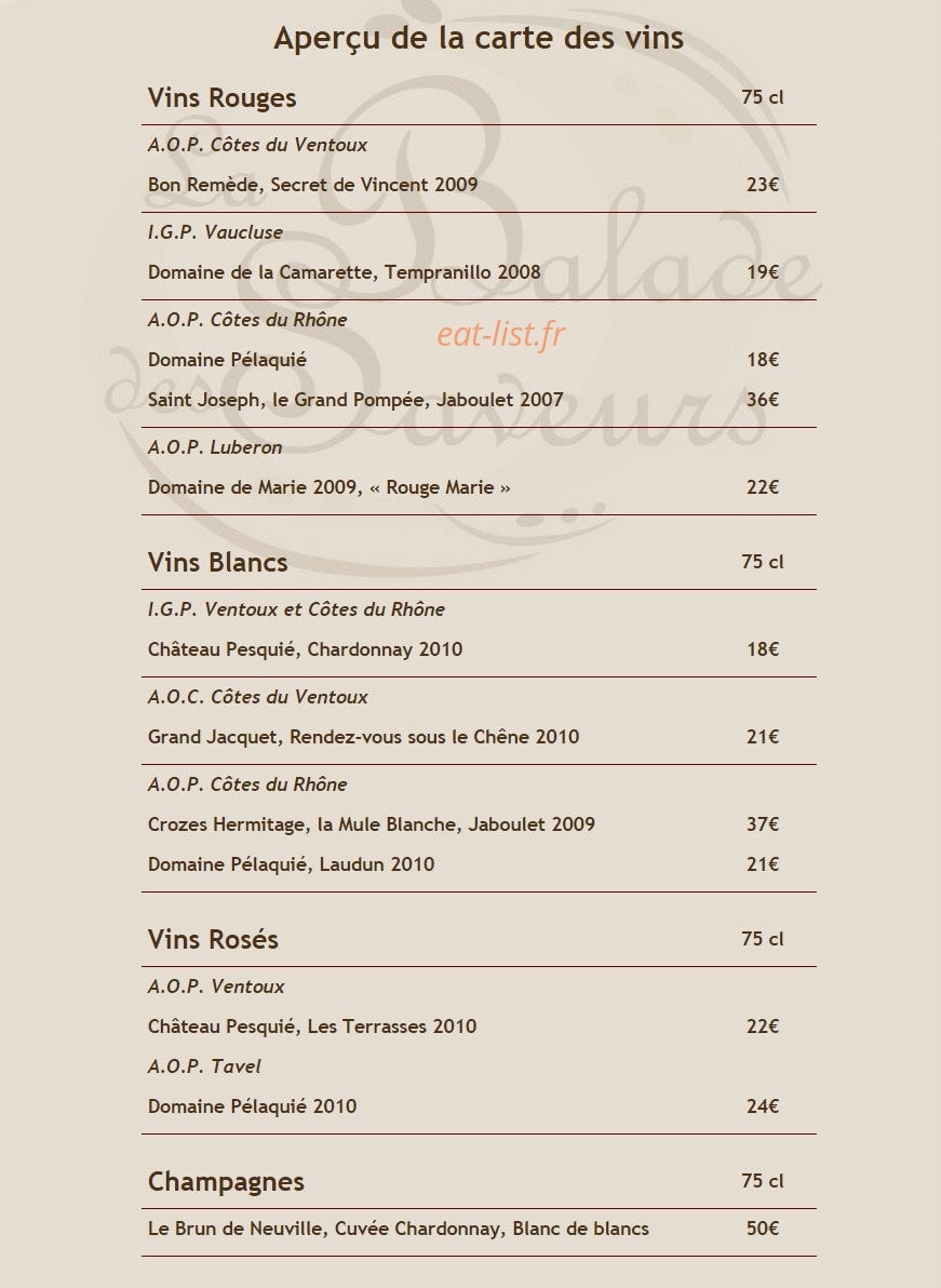 La Balade des saveurs — carte page 5