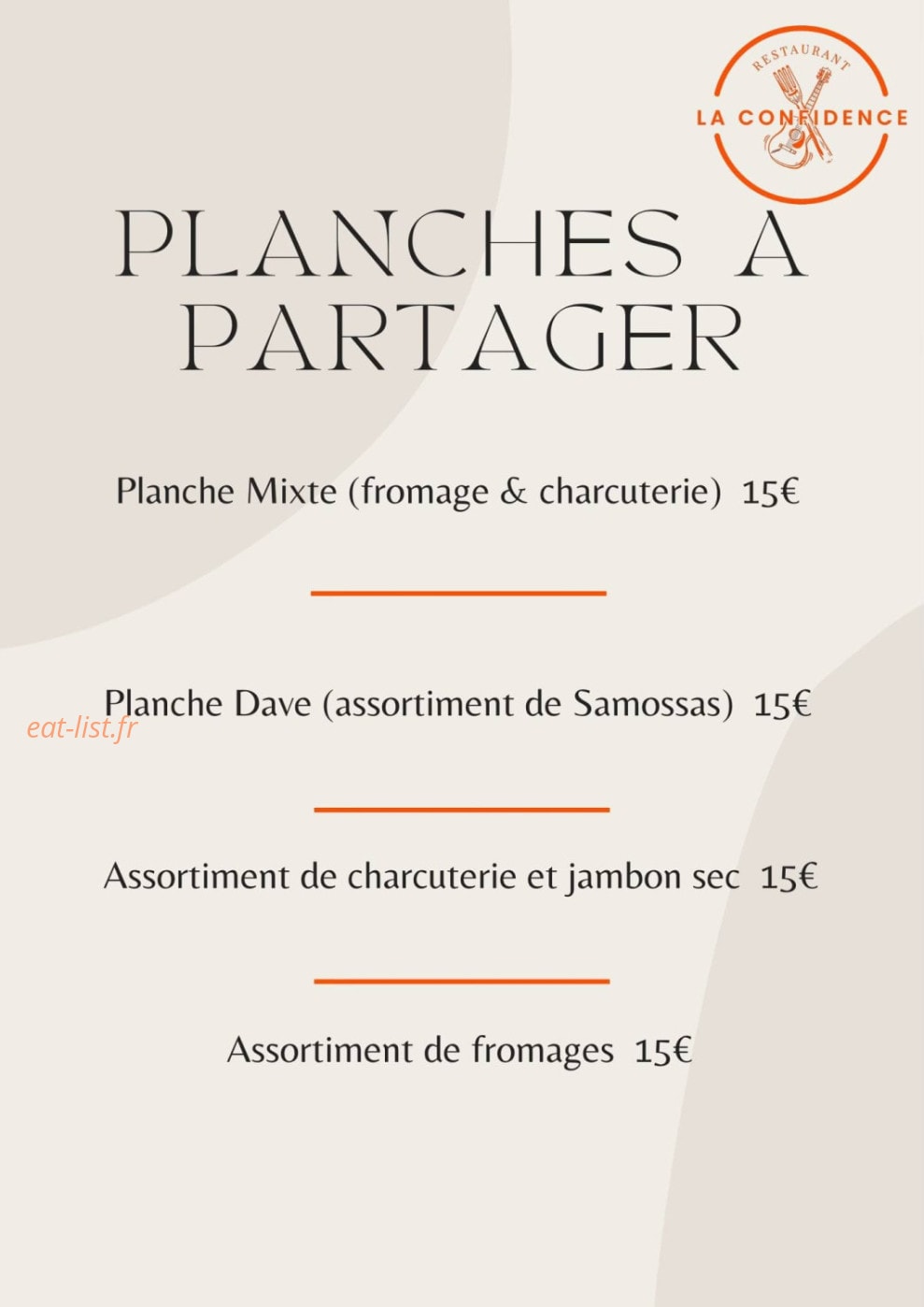 La Confidence — carte page 1