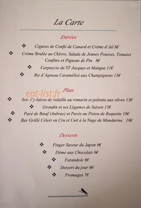 La Libellule — carte page 3