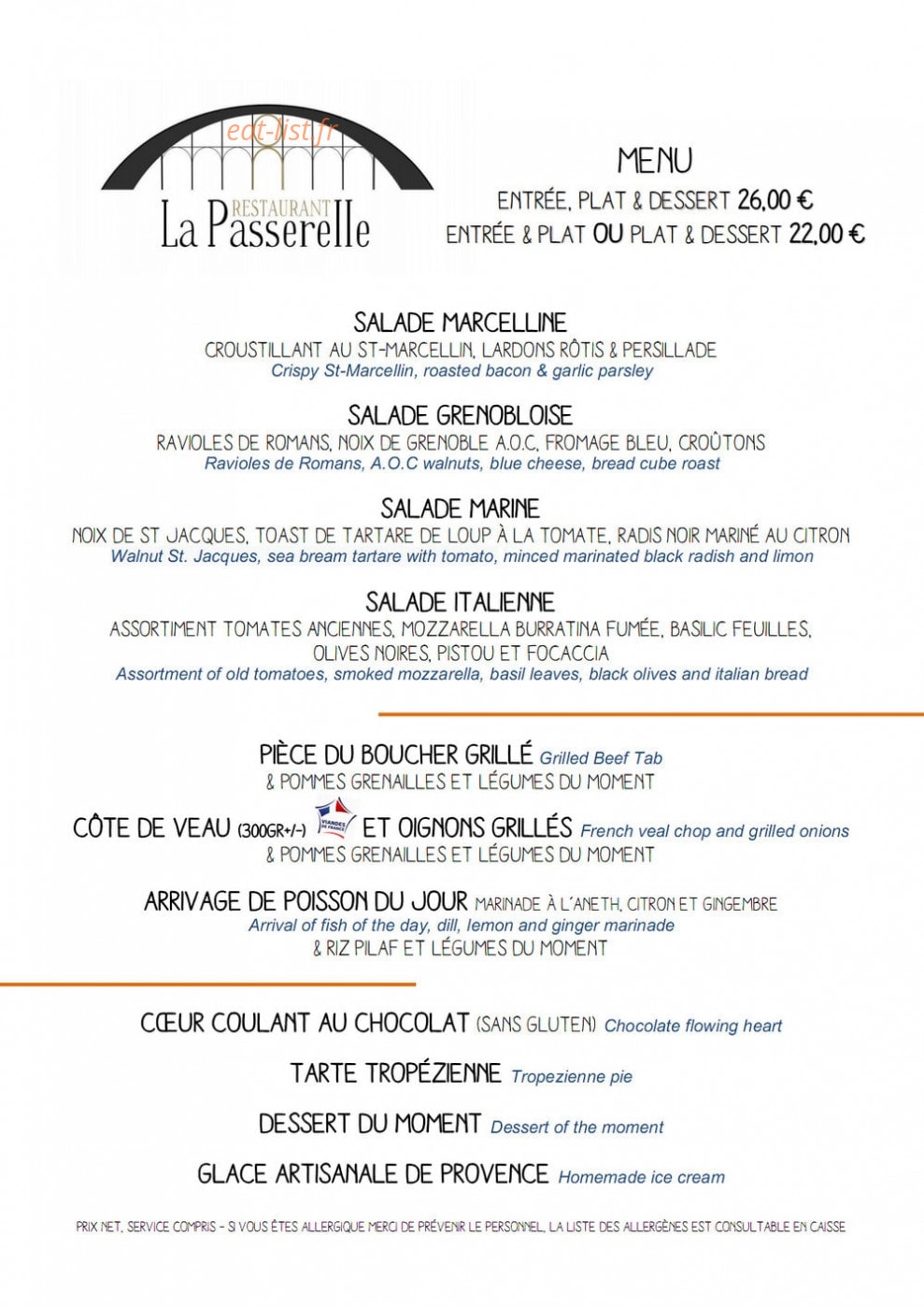La Passerelle — carte page 1