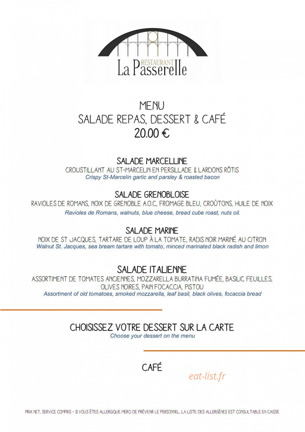 La Passerelle — carte page 2