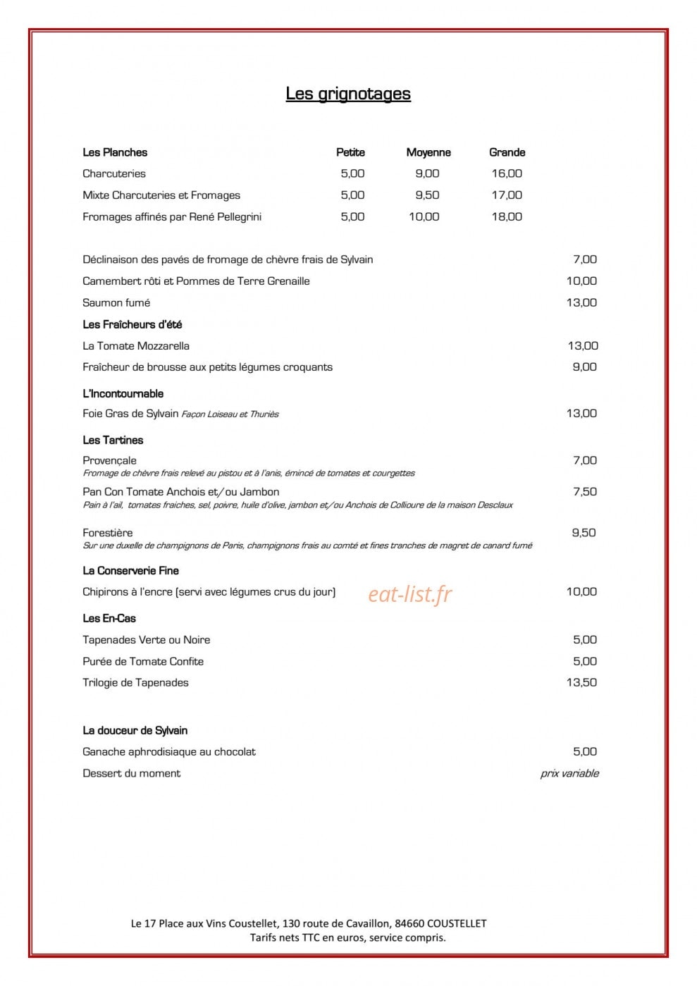 Le 17 place aux vins — carte page 3