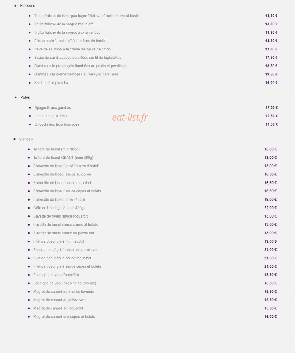 Le bellevue — carte page 2