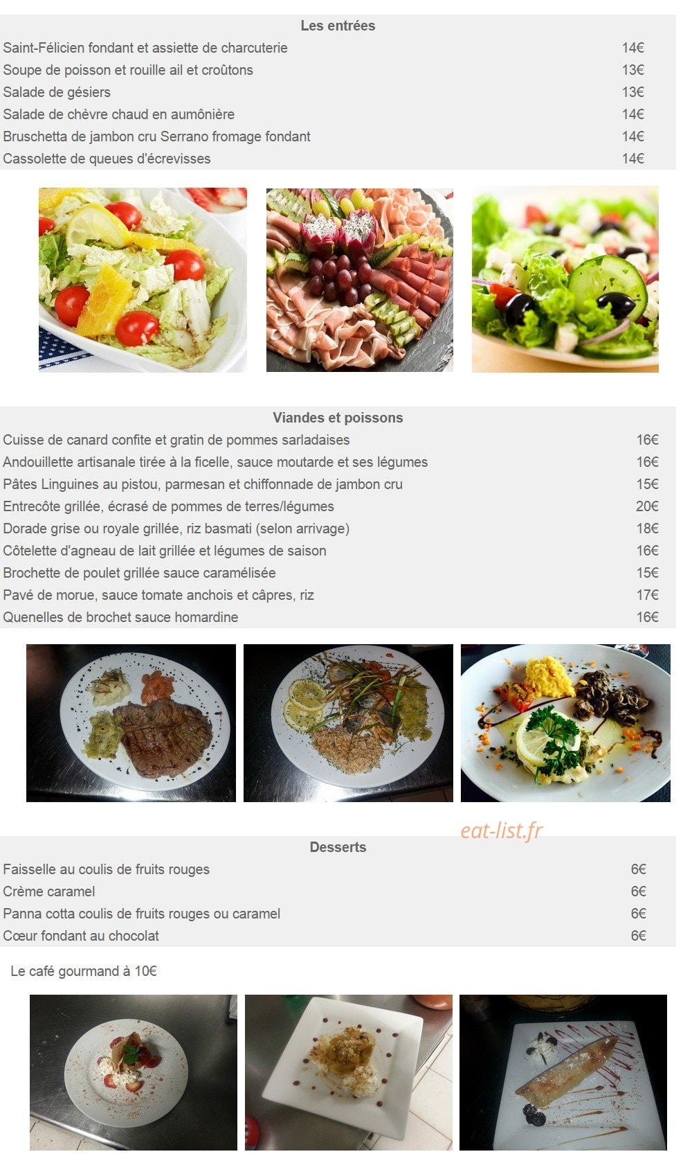 Le Bouchon — carte page 1