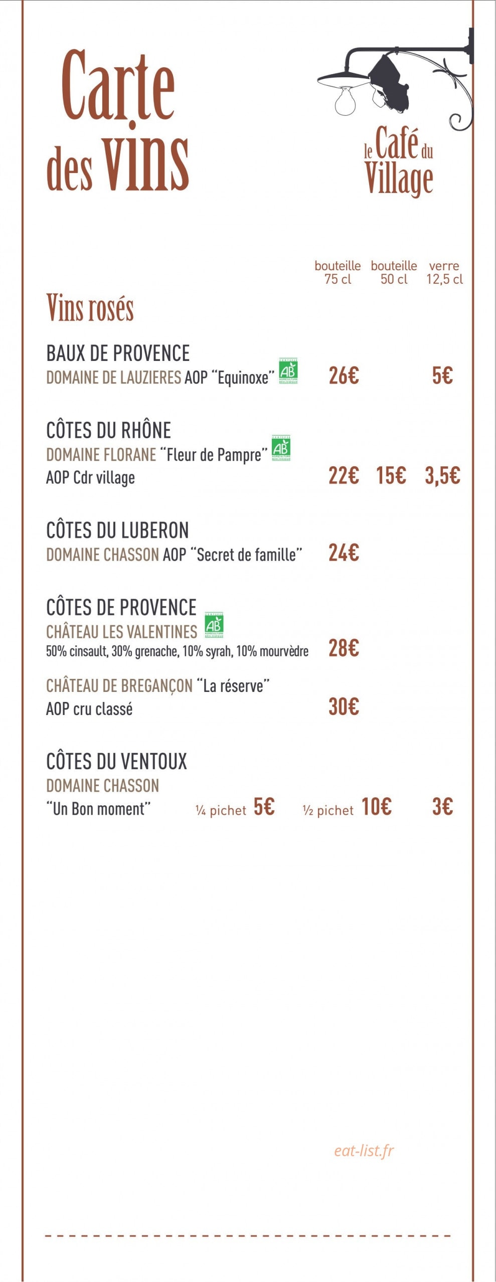 Le café du Village — carte page 4
