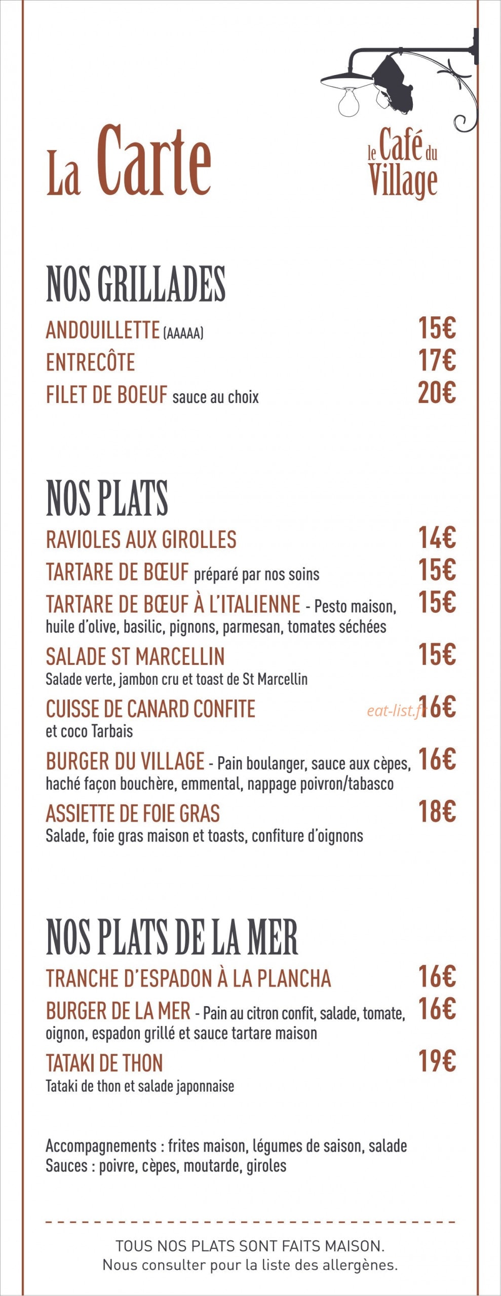 Le café du Village — carte page 9