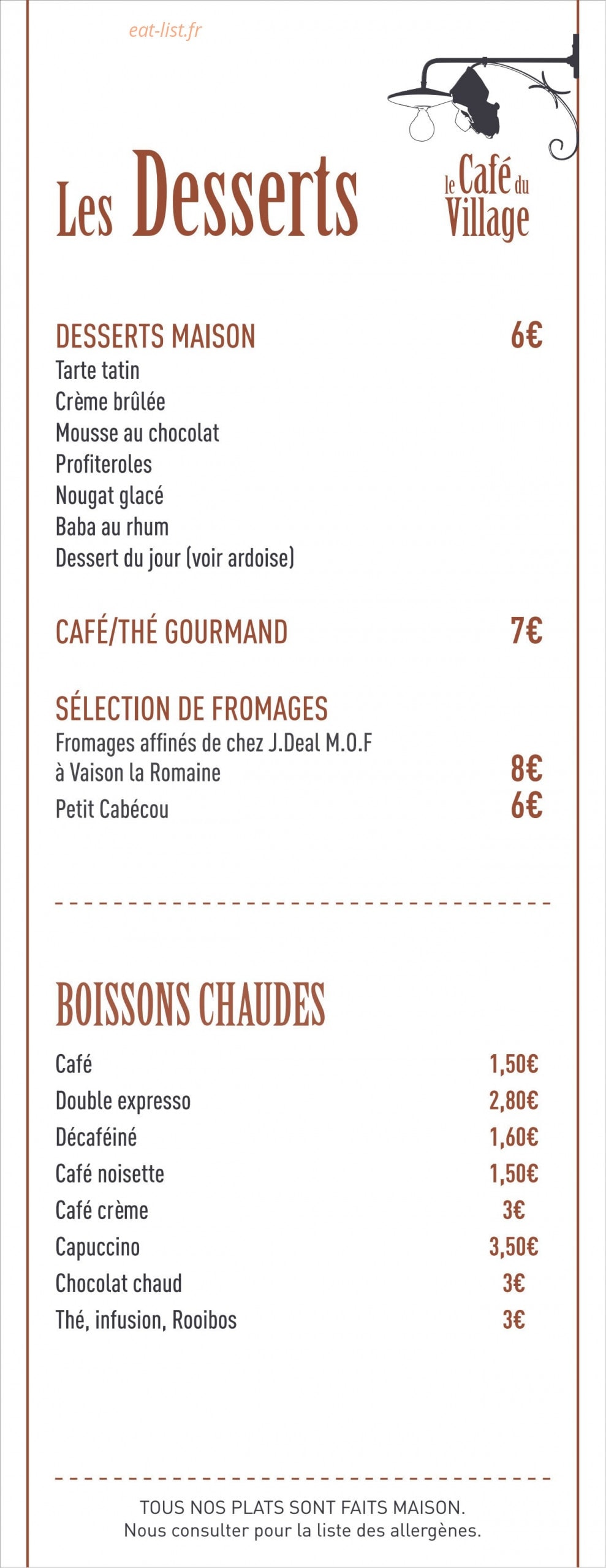 Le café du Village — carte page 10