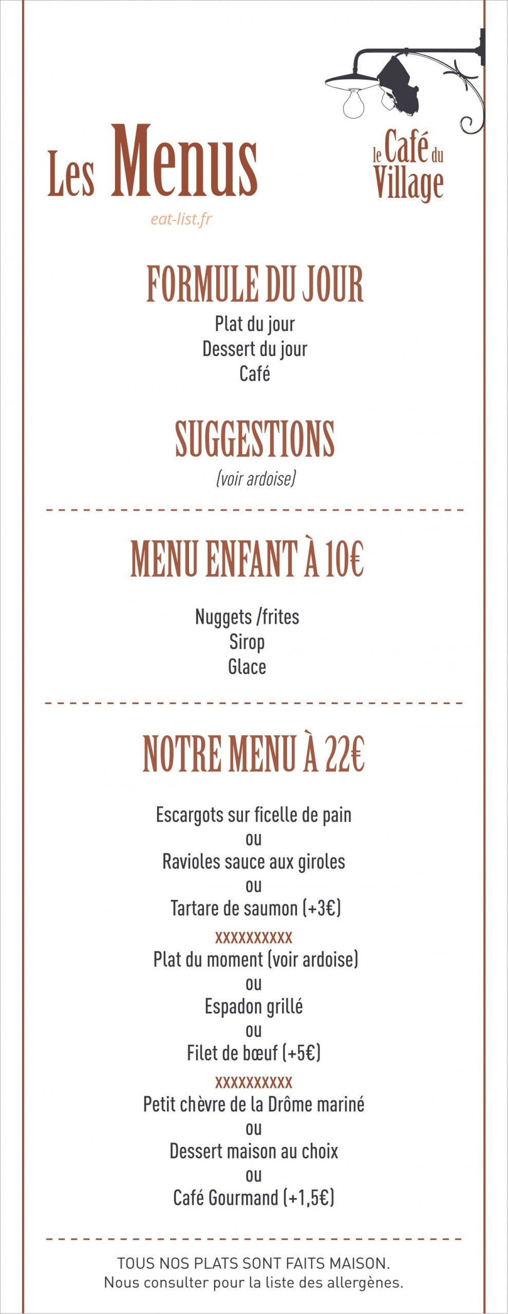 Le café du Village — carte page 1