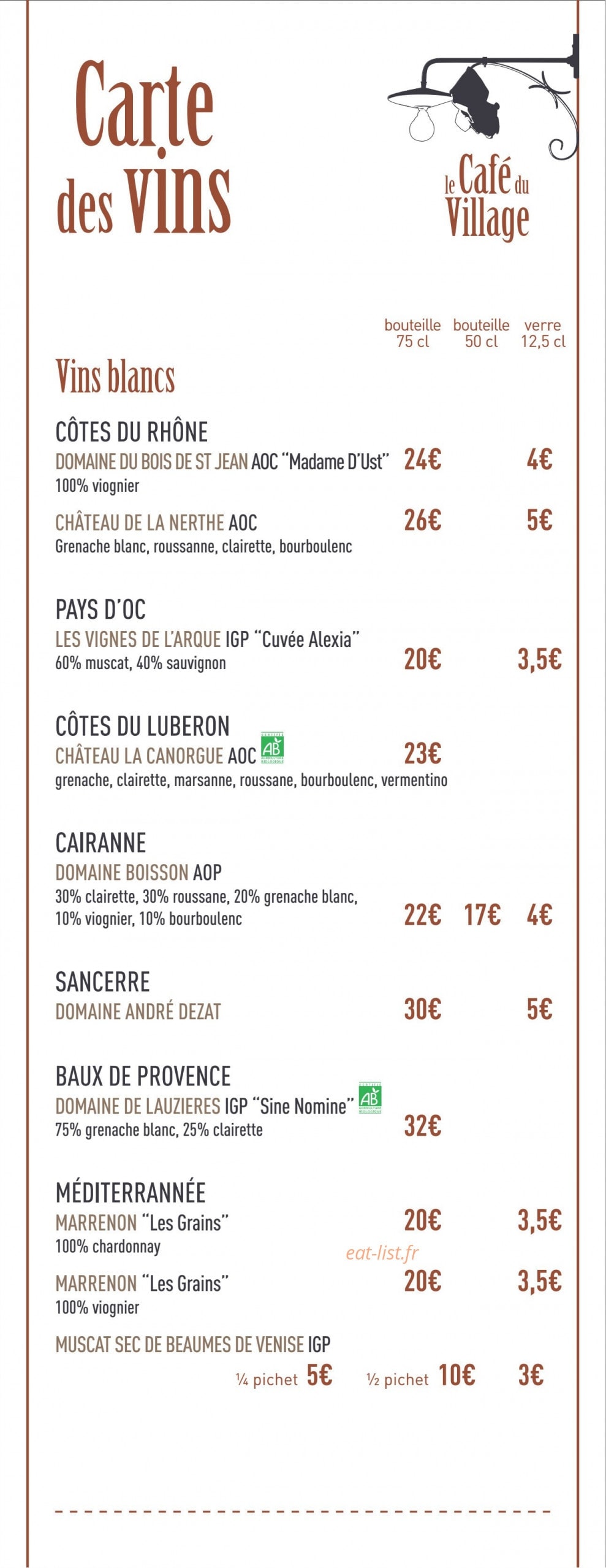 Le café du Village — carte page 5