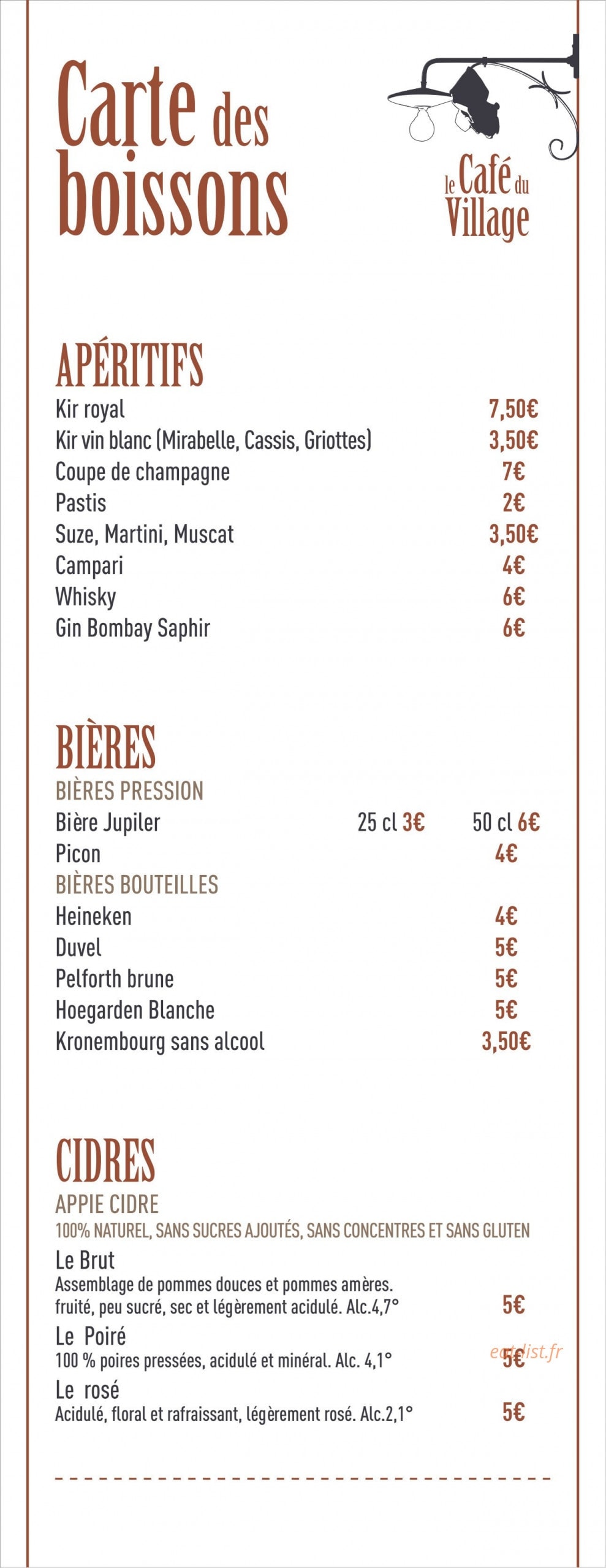Le café du Village — carte page 7