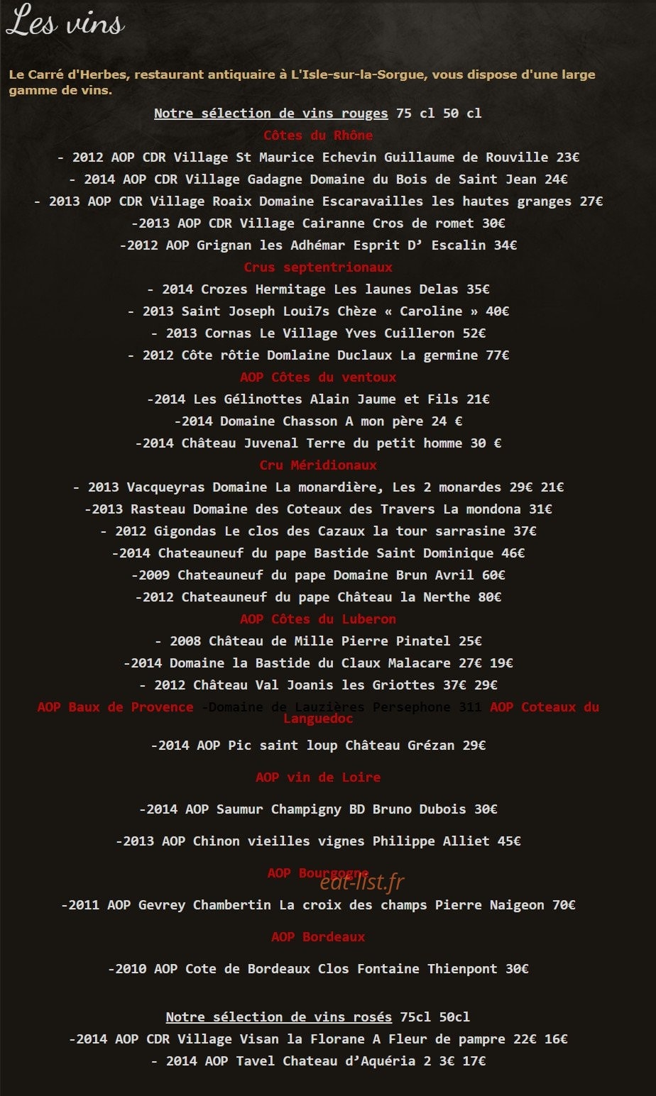 Le Carré D' Herbes — carte page 4