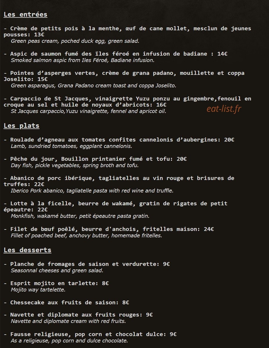 Le Carré D' Herbes — carte page 1