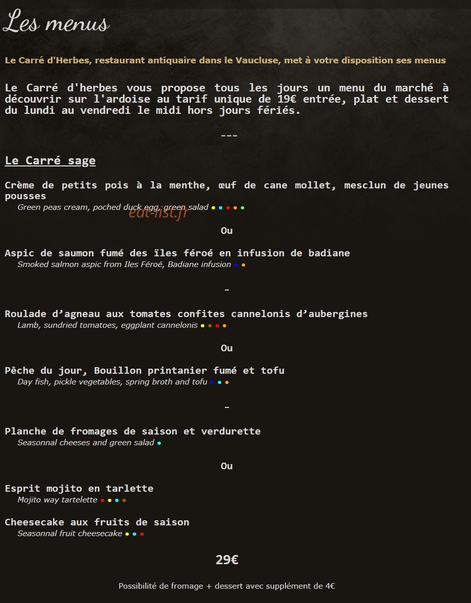 Le Carré D' Herbes — carte page 2