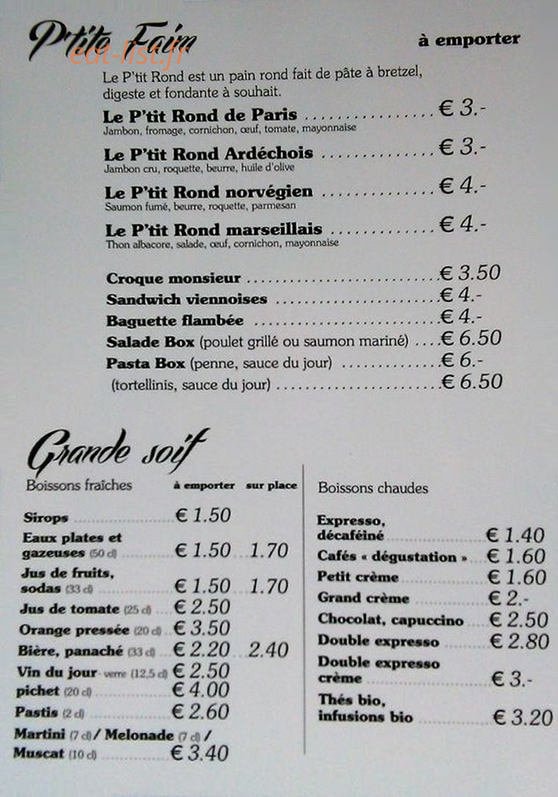 Le p'tit buffet — carte page 3