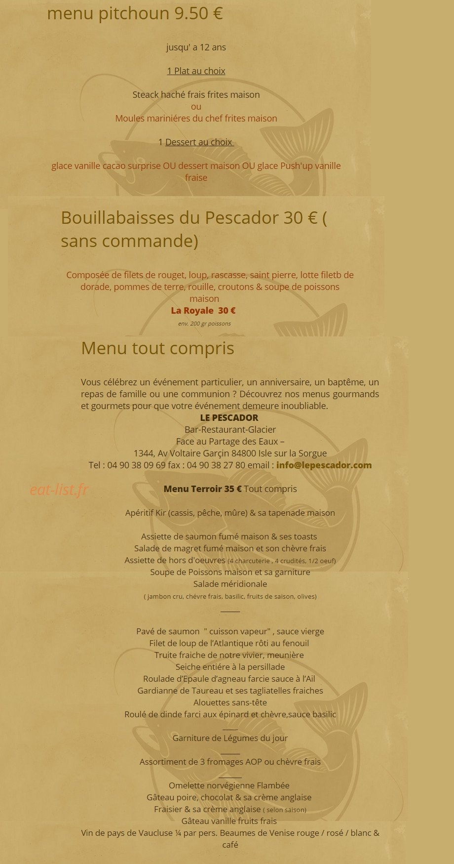 Le Pescador — carte page 4