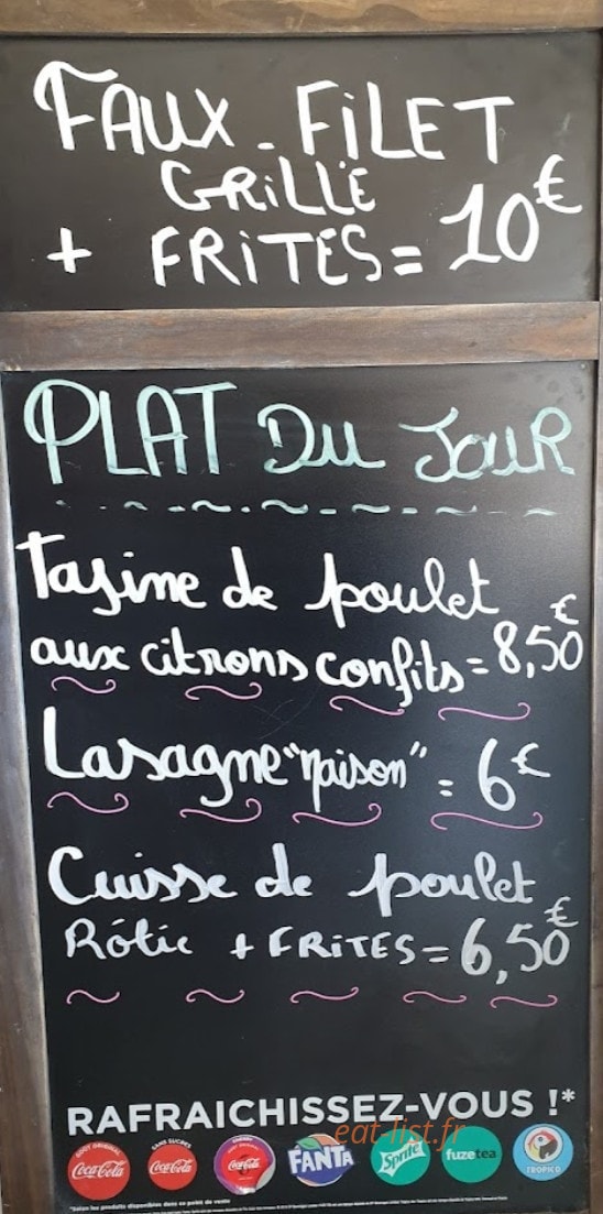 Le petit Snack — carte page 1