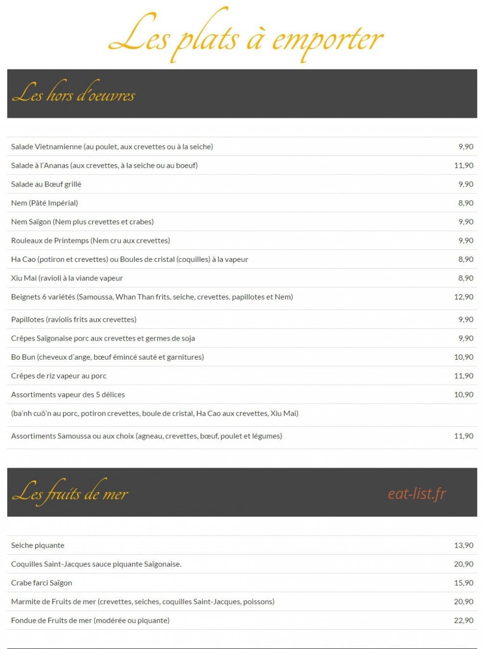 Le saigon — carte page 1