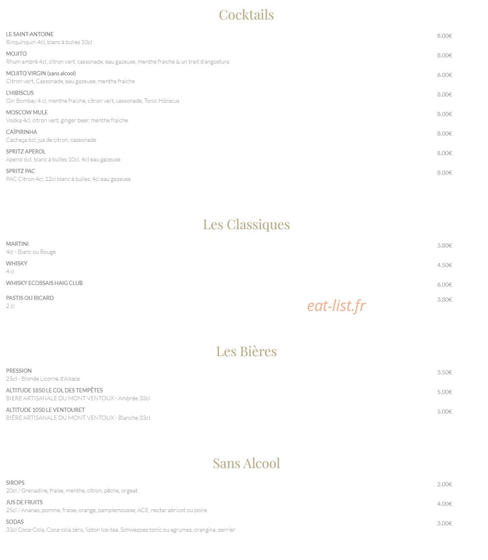 Le Saint-Antoine — carte page 2