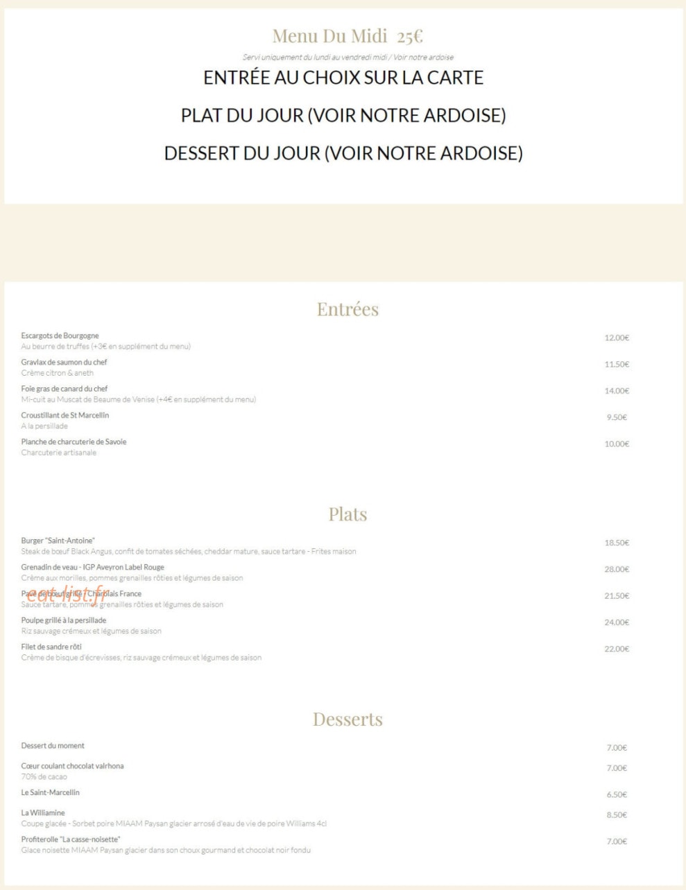 Le Saint-Antoine — carte page 1