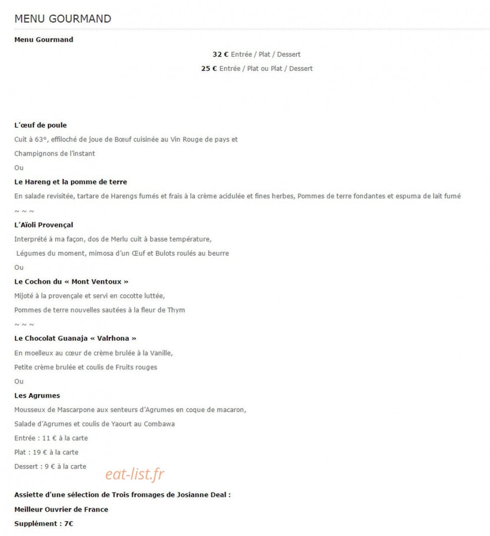 Mas De Cure Bourse — carte page 1