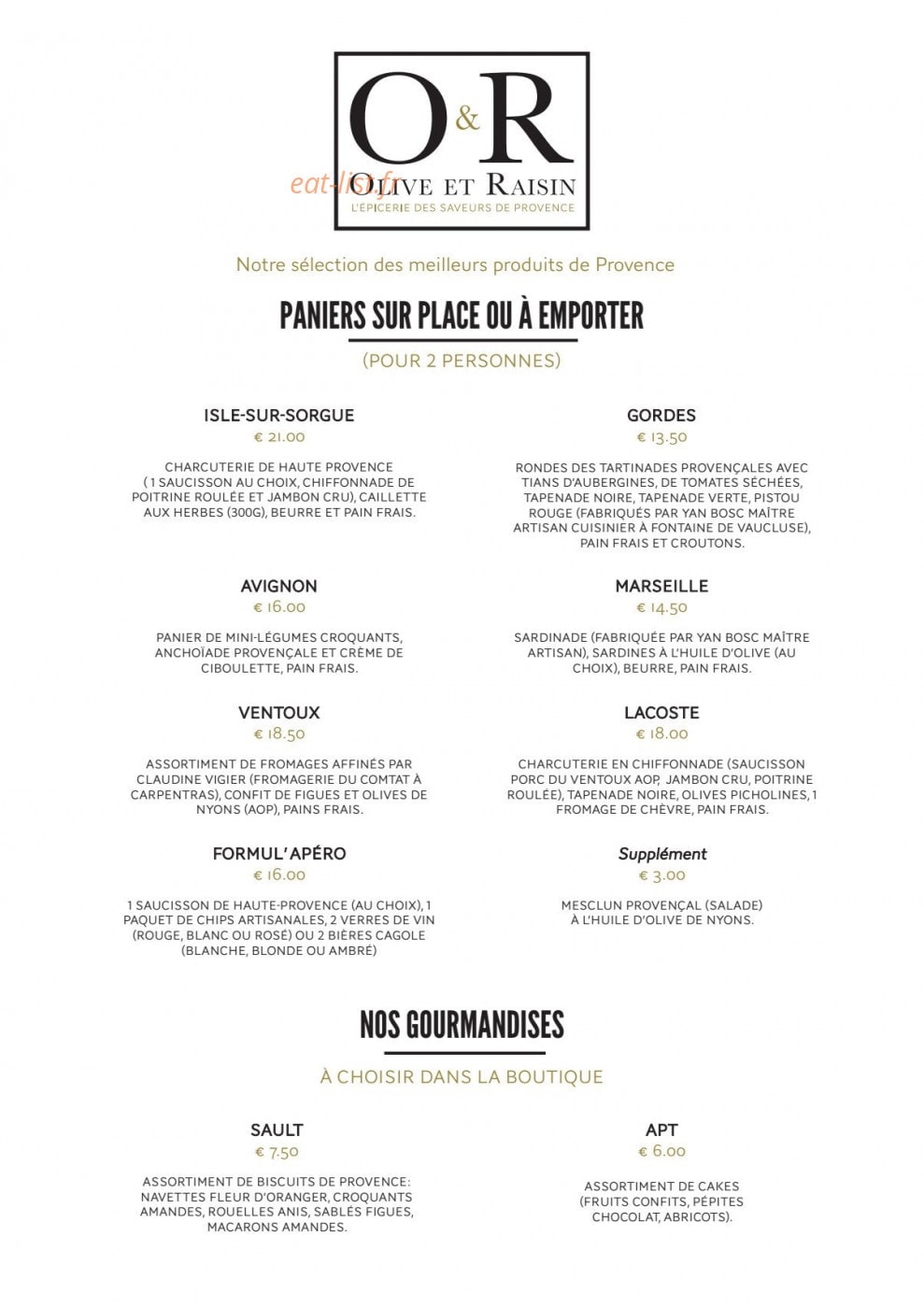 Olive et raisin — carte page 1
