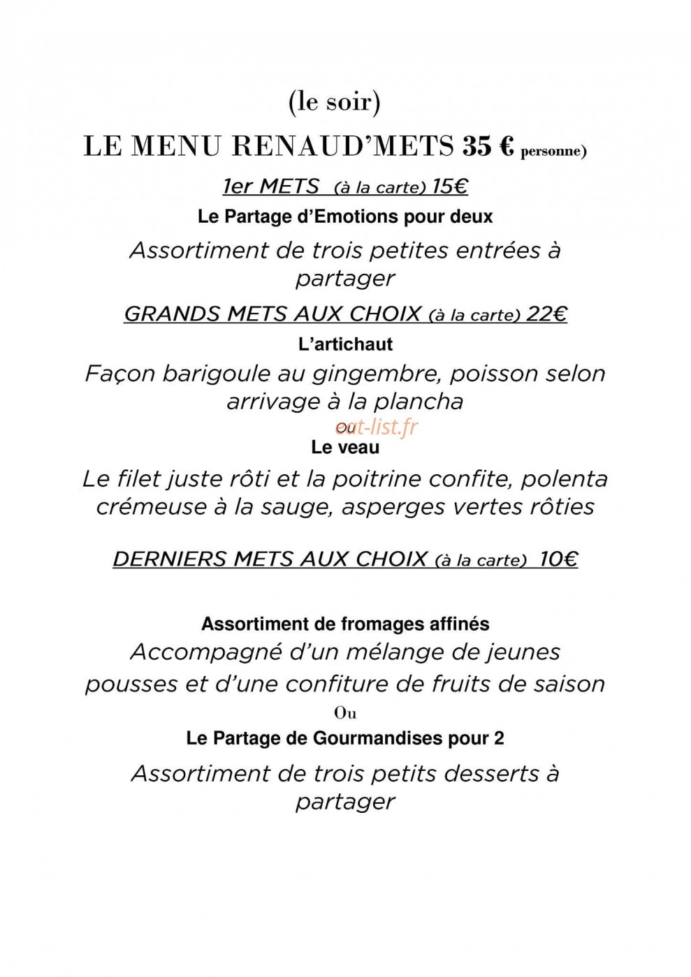 Renaud'mets — carte page 2