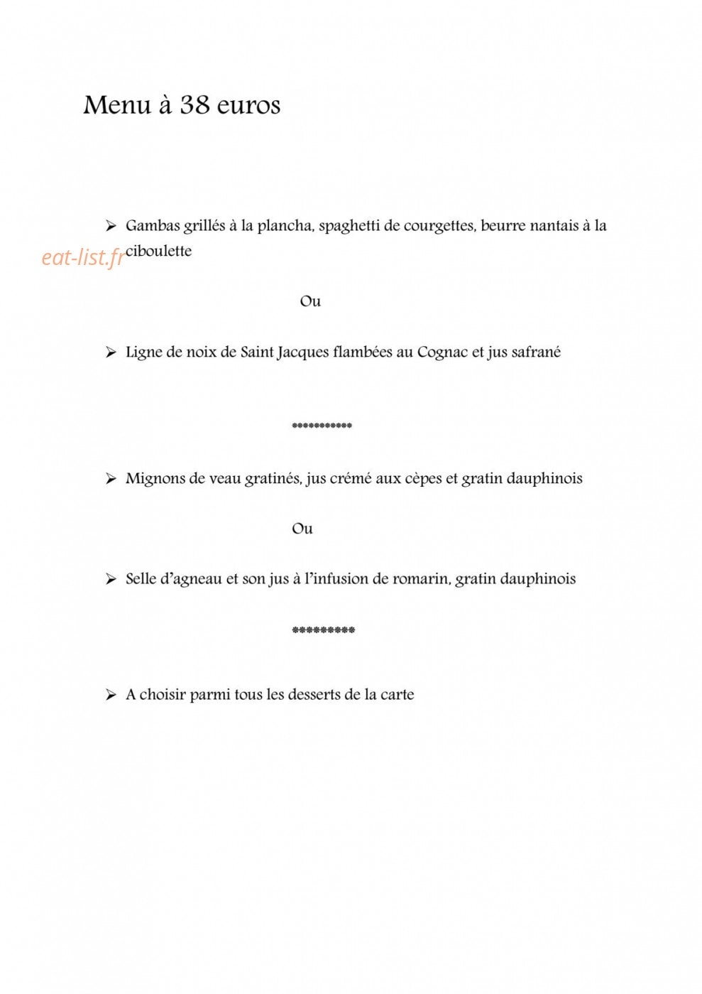 L'Auberge de Lagnes — carte page 4