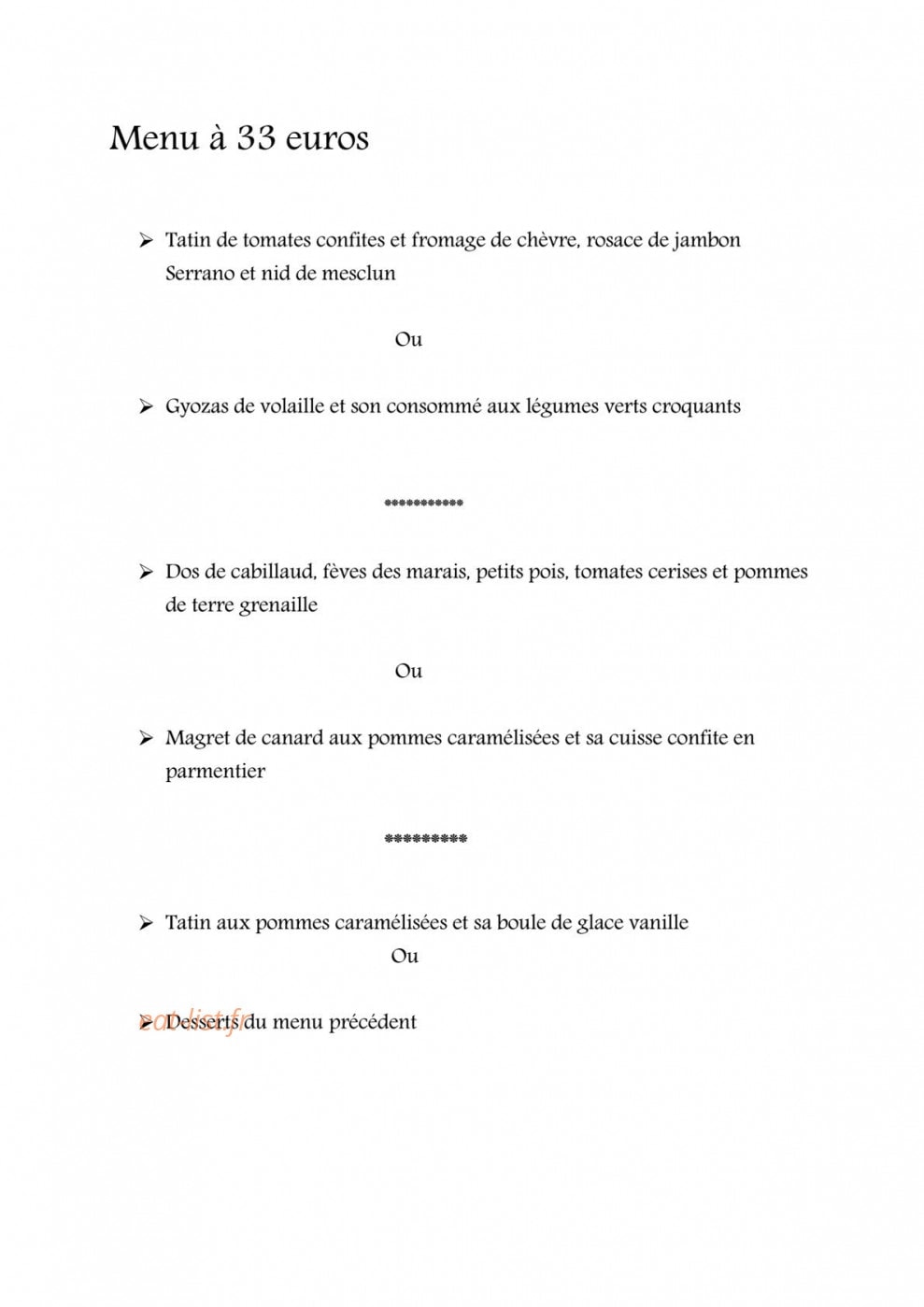 L'Auberge de Lagnes — carte page 3