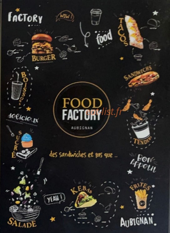 Food factory — carte page 1