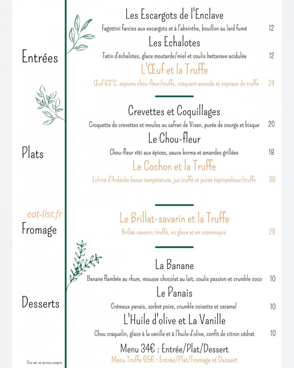 L'Aromatique — carte page 1