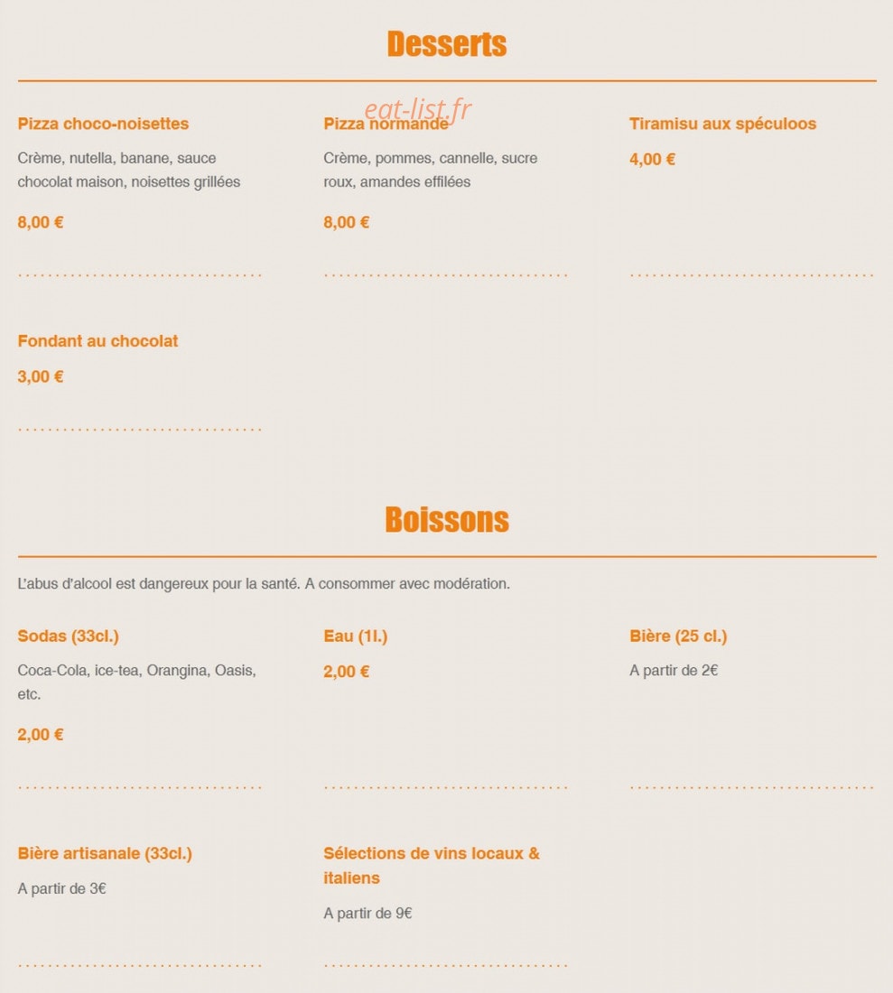 Pizza & Pasta — carte page 4