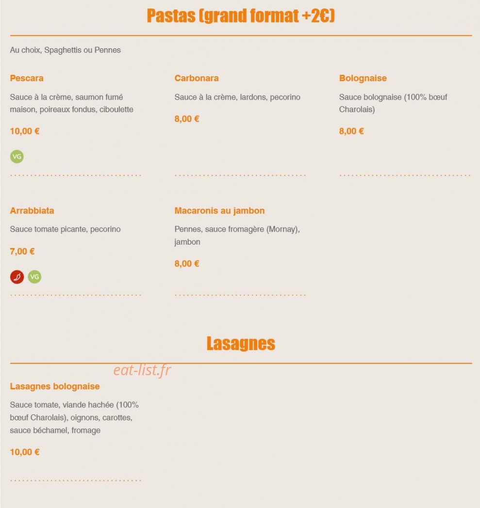 Pizza & Pasta — carte page 3