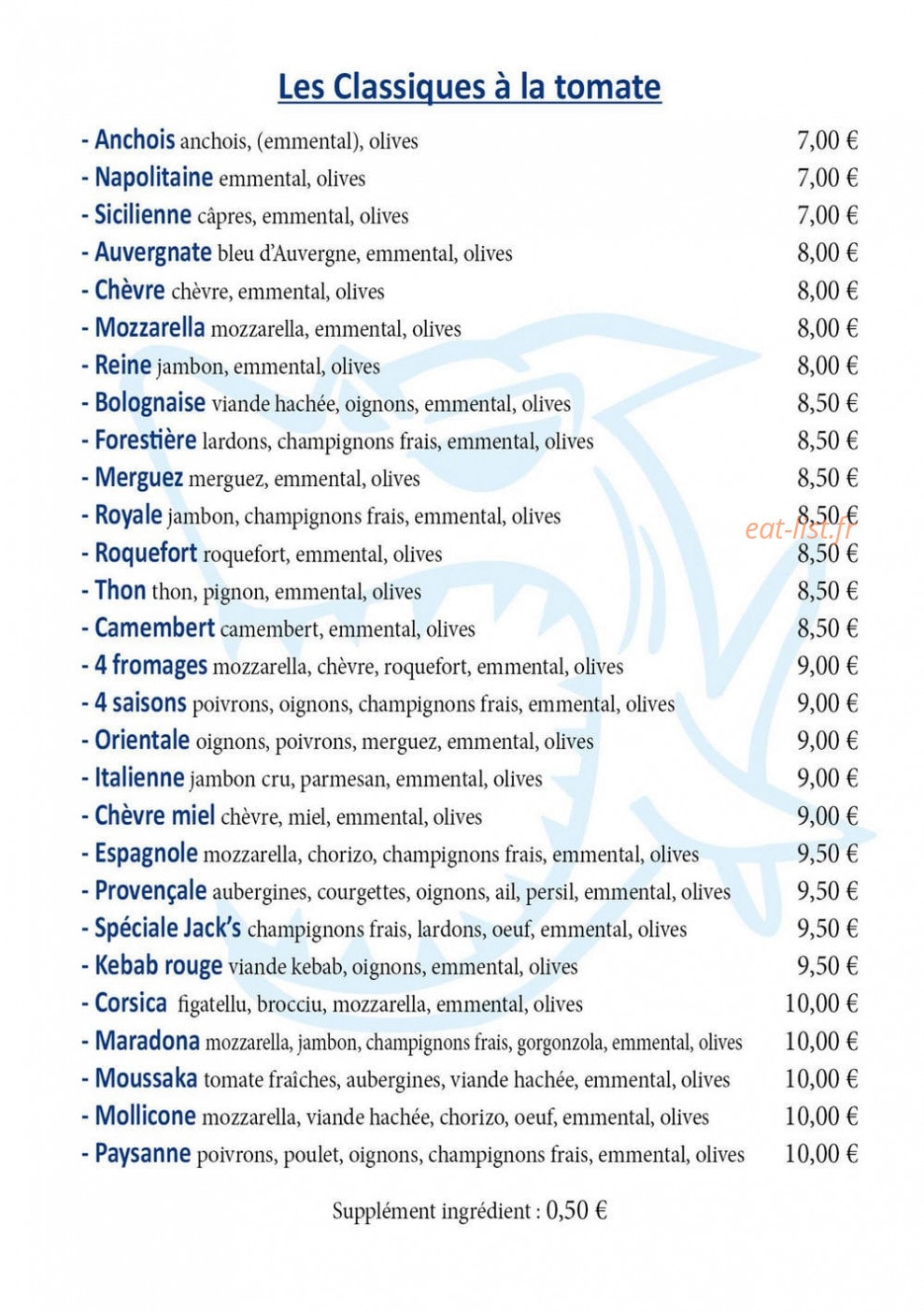Doum Pizz'As — carte page 2