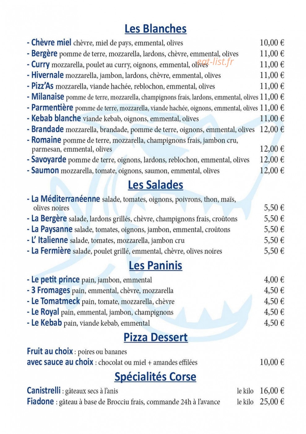 Doum Pizz'As — carte page 3