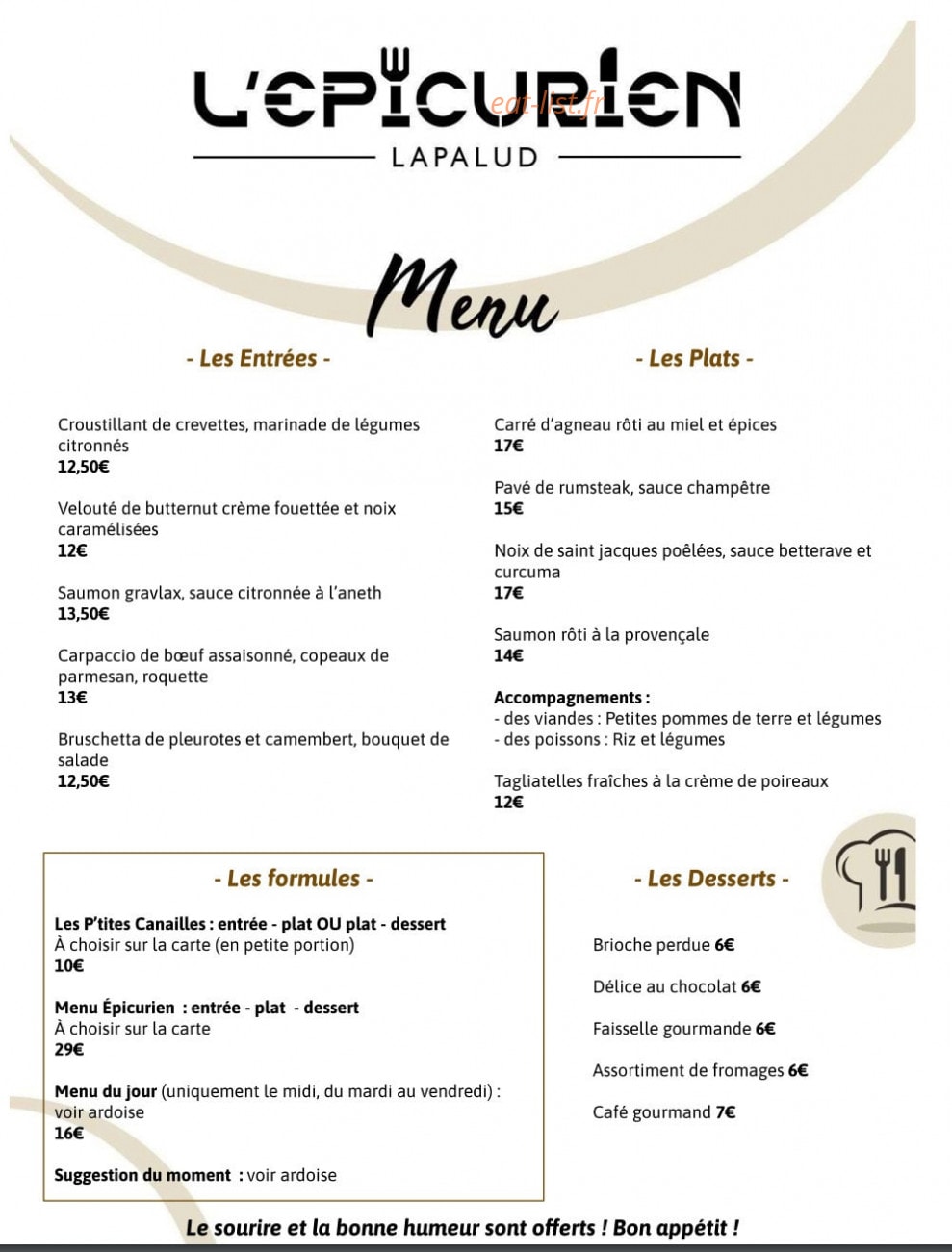 L’ épicurien — carte page 1