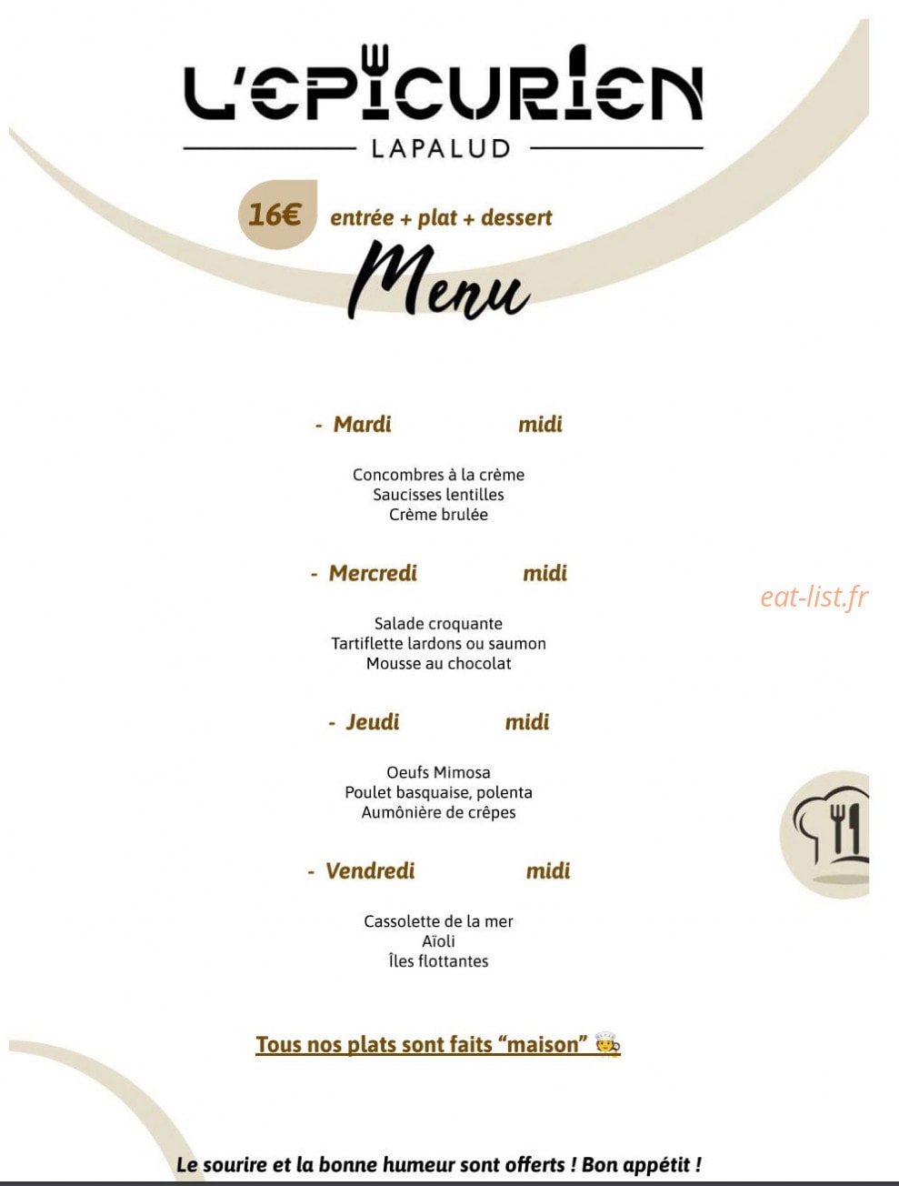 L’ épicurien — carte page 2