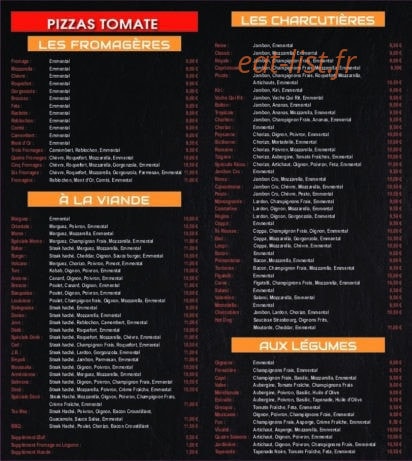 Docé Pizza — carte page 1