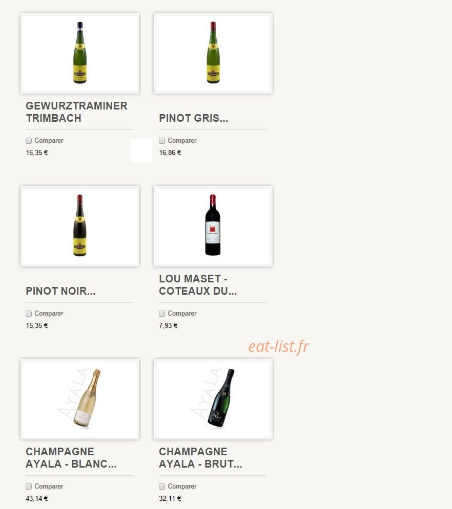 Au Fil des Vins — carte page 1