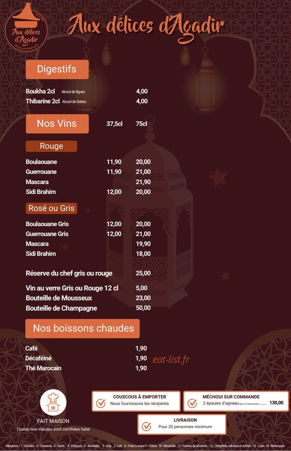 Aux Délices D'Agadir — carte page 6